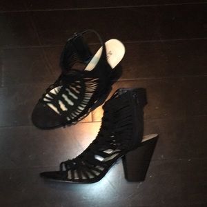 Block heel, open back sandal